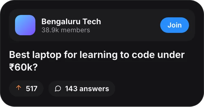 Example Bengaluru Tech community discussion
