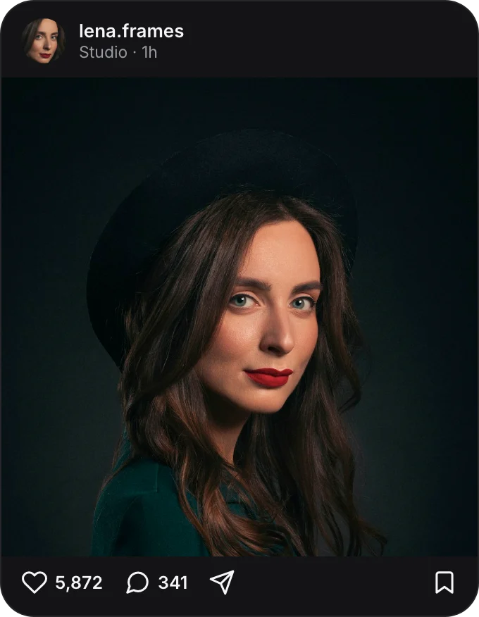 Example studio portrait photo post